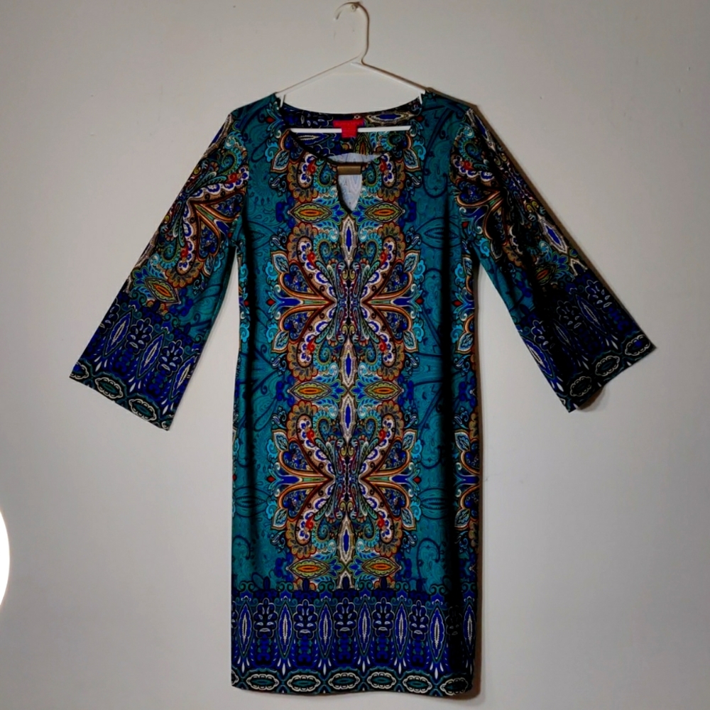 Sunny Leigh chain link print dress - Macy's 3/4